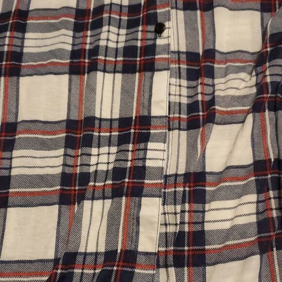  Don't Stop Believing plaid polyester button tunic - Picture 6 of 13